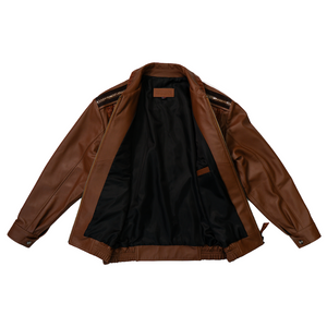 Kashani Cognac Stingray / Alligator Tail Lined Lambskin Bomber Jacket - Dudes Boutique