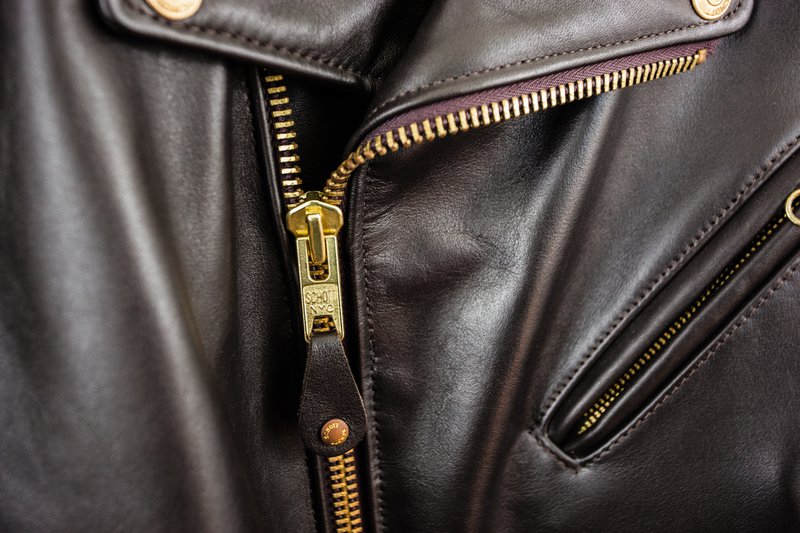 Schott 613 Men's One Star Perfecto Leather Motorcycle Jacket - Brown - Dudes Boutique