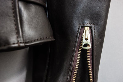 Schott 613 Men's One Star Perfecto Leather Motorcycle Jacket - Brown - Dudes Boutique