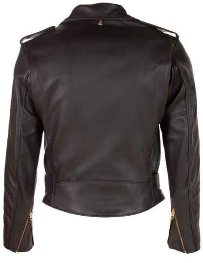 Schott 613 Men's One Star Perfecto Leather Motorcycle Jacket - Brown - Dudes Boutique