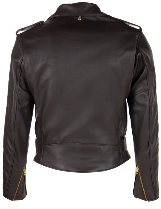 Schott 613 Men's One Star Perfecto Leather Motorcycle Jacket - Brown - Dudes Boutique