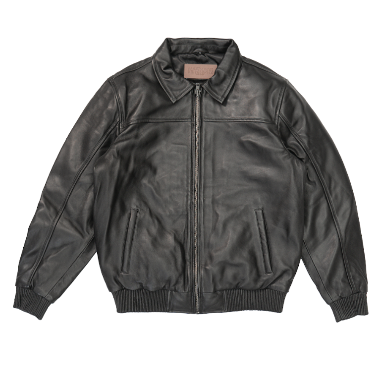 Kashani Black Lambskin Bomber Jacket - Dudes Boutique