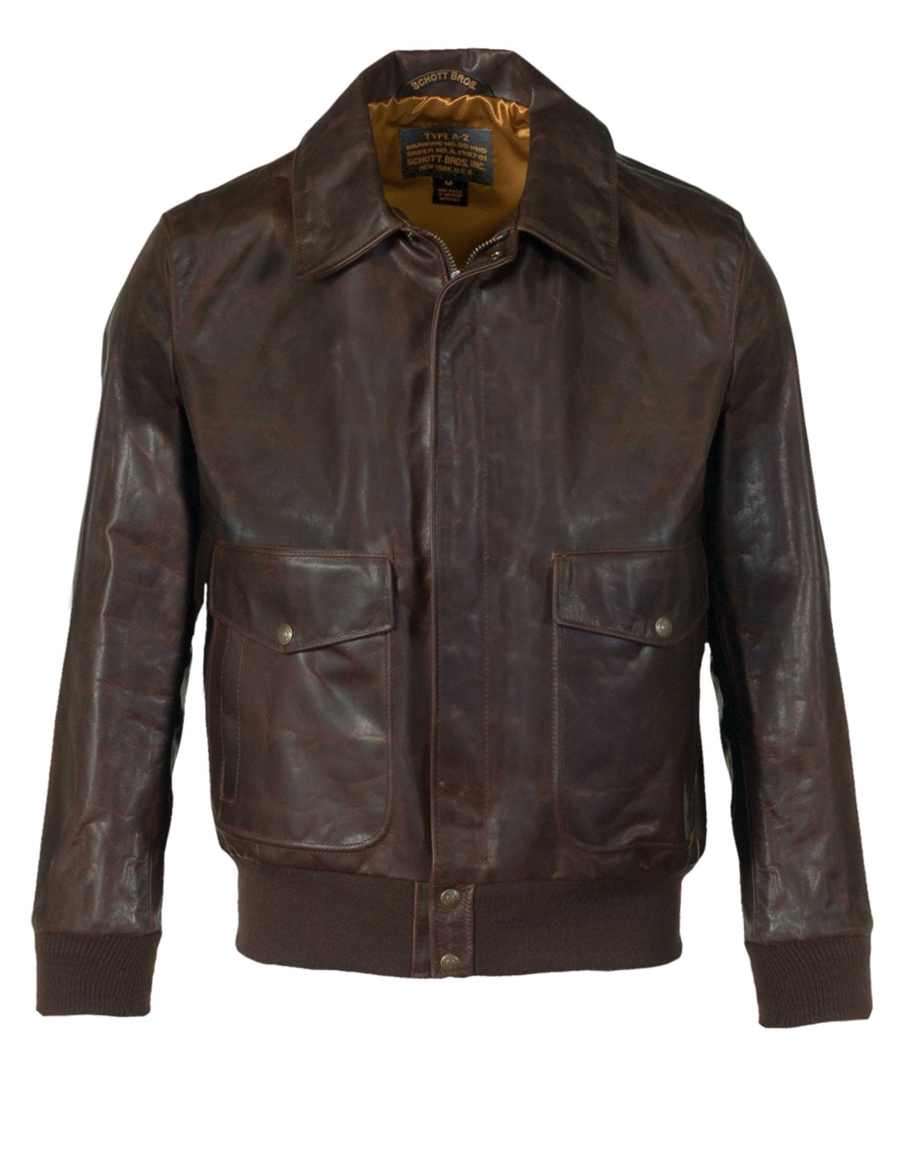 Schott NYC Men's Double Pocket Cowhide Leather Jacket - Dudes Boutique