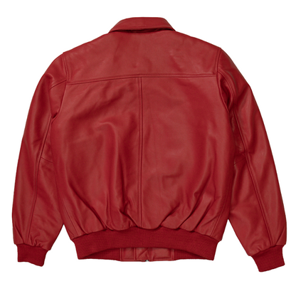 Kashani Red Lambskin Bomber Jacket - Dudes Boutique