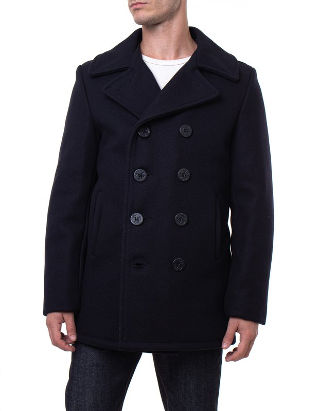 na.e Melton Coat ダークネイビー Schott 740 Classic Melton Wool Navy Pea Coat – Dudes Boutique