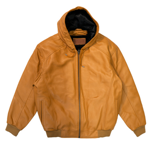 Kashani Buttercup Hooded Lambskin Bomber Jacket - Dudes Boutique