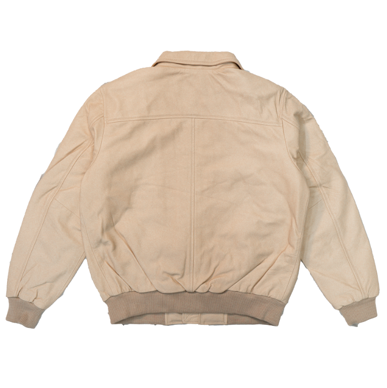 Kashani Cream Lambskin Bomber Jacket - Dudes Boutique