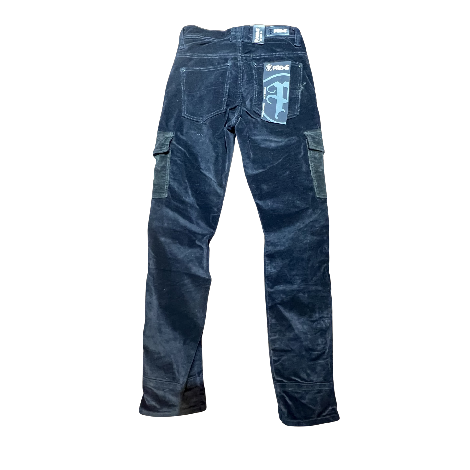 PREME Black Cargo Corduroy Stacked Jeans - Dudes Boutique