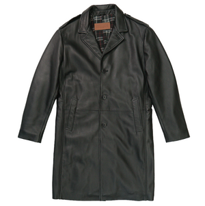 Kashani Black Lambskin Trench Coat - Dudes Boutique