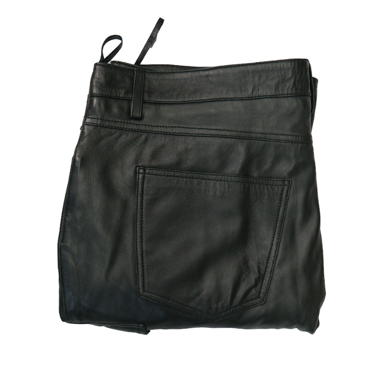 Kashani Black Lambskin Cargo Flared Pants - Dudes Boutique