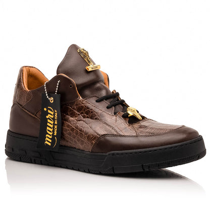 Mauri 8423 Sport Rust caiman and nappa leather sneakers