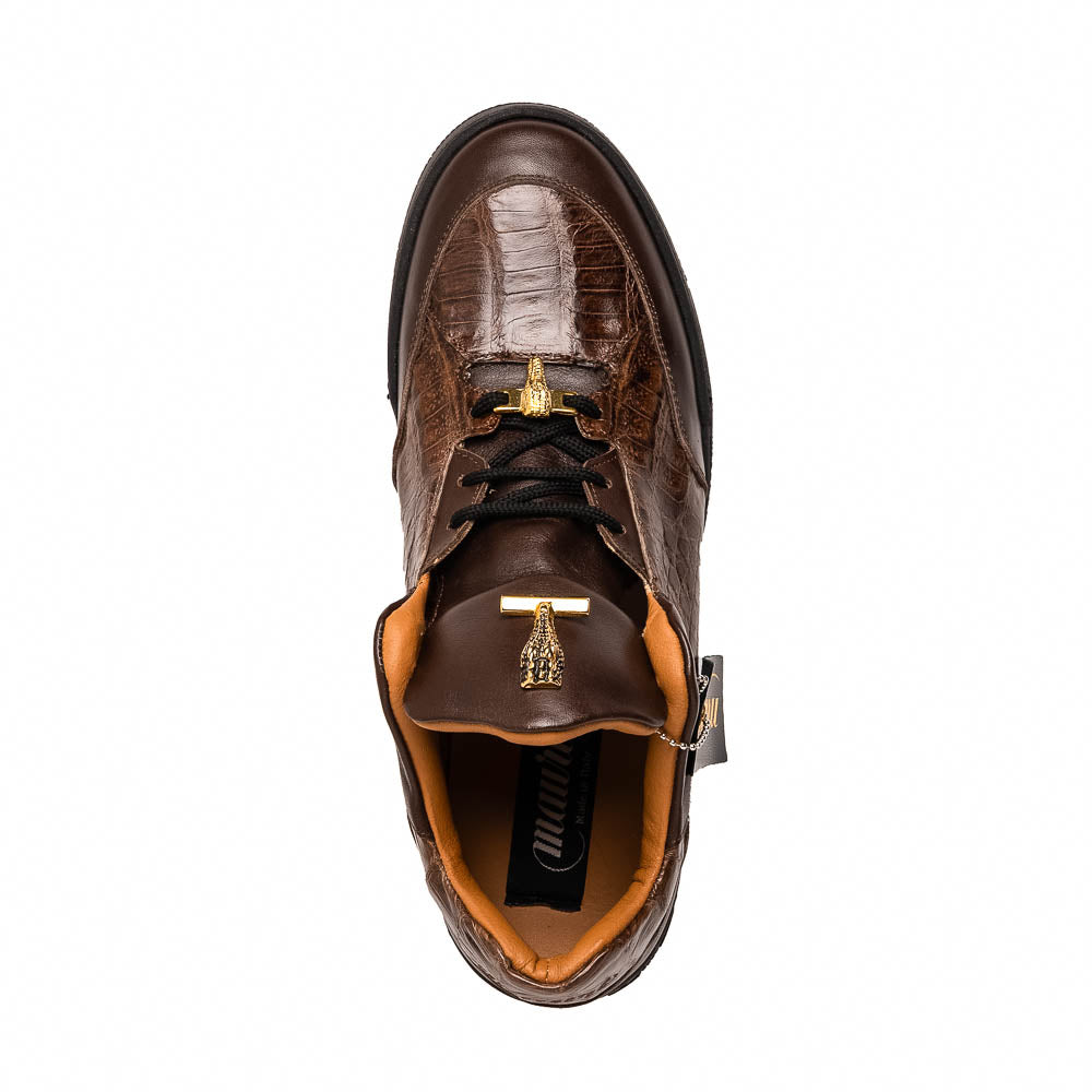 Mauri 8423 Sport Rust caiman and nappa leather sneakers