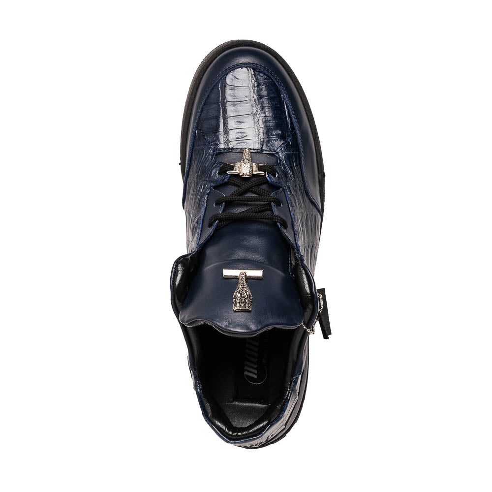 Mauri 8423 Wonder Blue Caiman Nappa Sneakers - Dudes Boutique