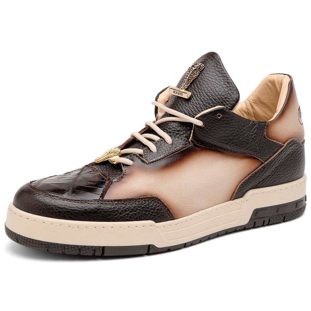 Mauri 8423 Baby Crocodile & Nappa Sneakers Sport Rust / Dune Dirty Gold - Dudes Boutique