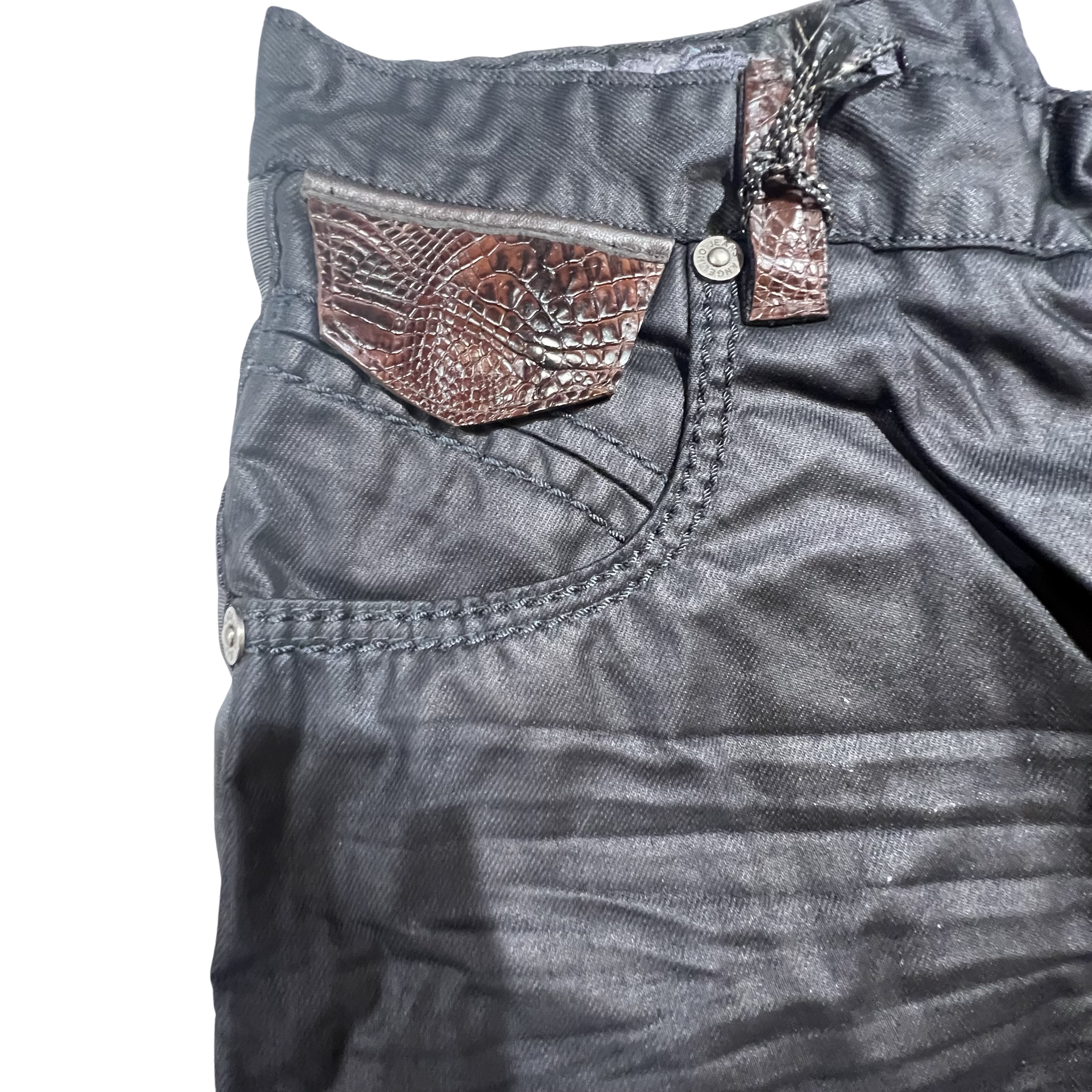 Kashani x Angelino Jeans w/ Brown Alligator Pockets - Dudes Boutique