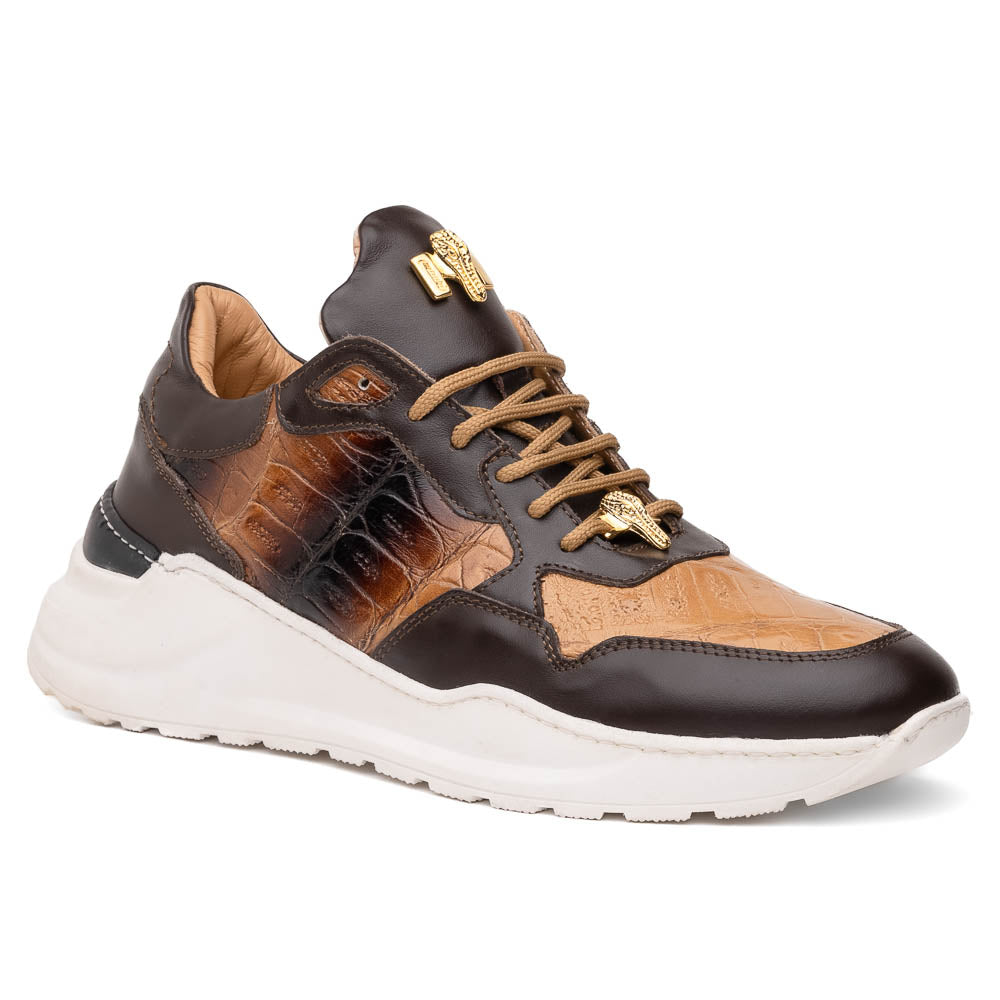 Mauri 8457/1 Dune / Sport Rust Runner Baby Crocodile & Nappa Sneakers - Dudes Boutique