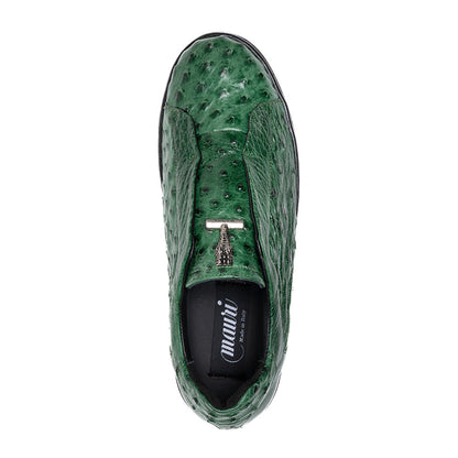 Mauri 8478/16 hunter green ostrich slip-on sneakers