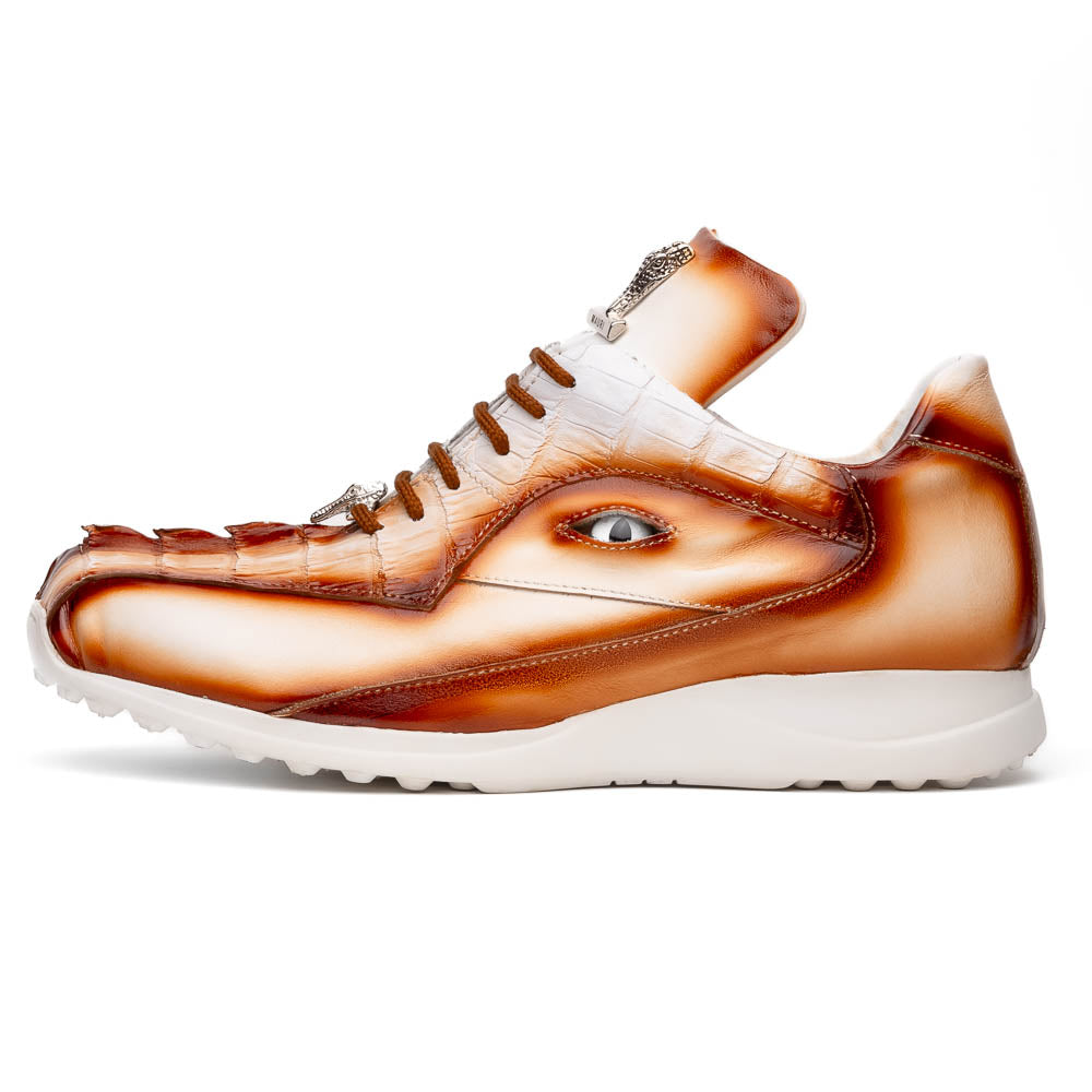 Mauri 8596/4 White / Dirty Cognac Hazard Hornback & Nappa Sneaker - Dudes Boutique