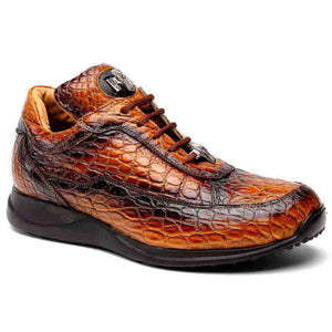 Mauri 8900/2 Alligator Sneakers Cognac Dirty Gold - Dudes Boutique