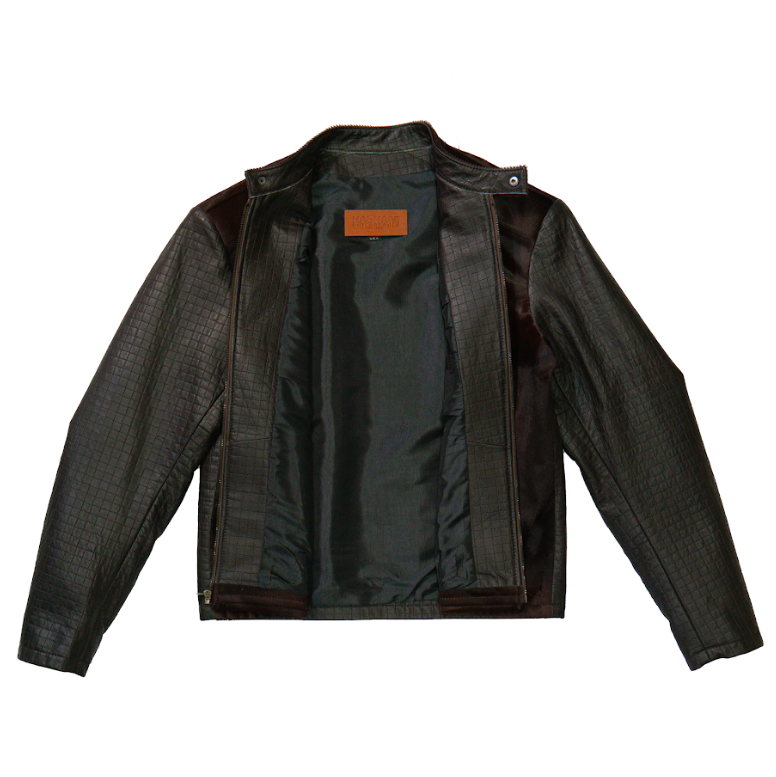 Kashani Brown Pony Hair Quilted Lambskin Jacket - Dudes Boutique