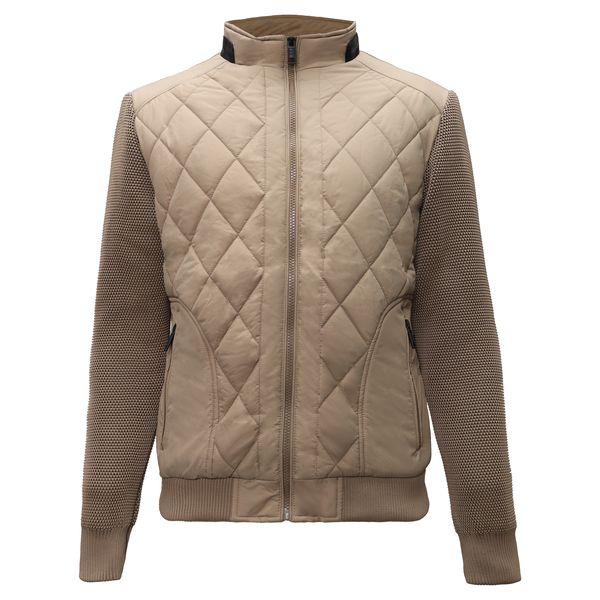 Urban Crest Quilted Bomber BEIGE - Dudes Boutique