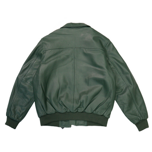 Kashani Emerald Green Lambskin Bomber Jacket - Dudes Boutique