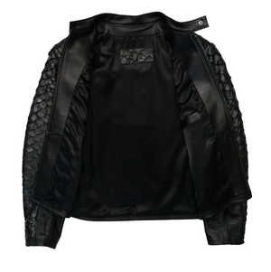 Kashani Black Pirarucu Fish Lined Lambskin Jacket - Dudes Boutique