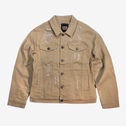 CopperRivet Khaki Denim Jacket - Dudes Boutique