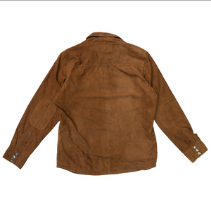 Kashani Cognac Suede Button Up Shirt - Dudes Boutique