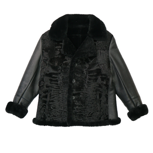 Kashani Black Persian Lamb Shearling Coat - Dudes Boutique