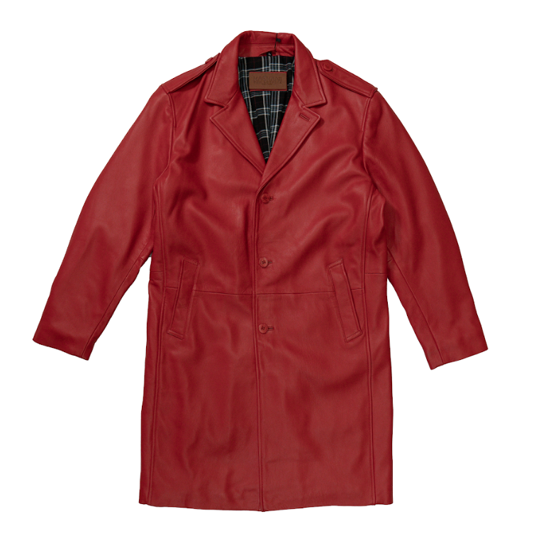 Kashani Red Lambskin Trench Coat - Dudes Boutique