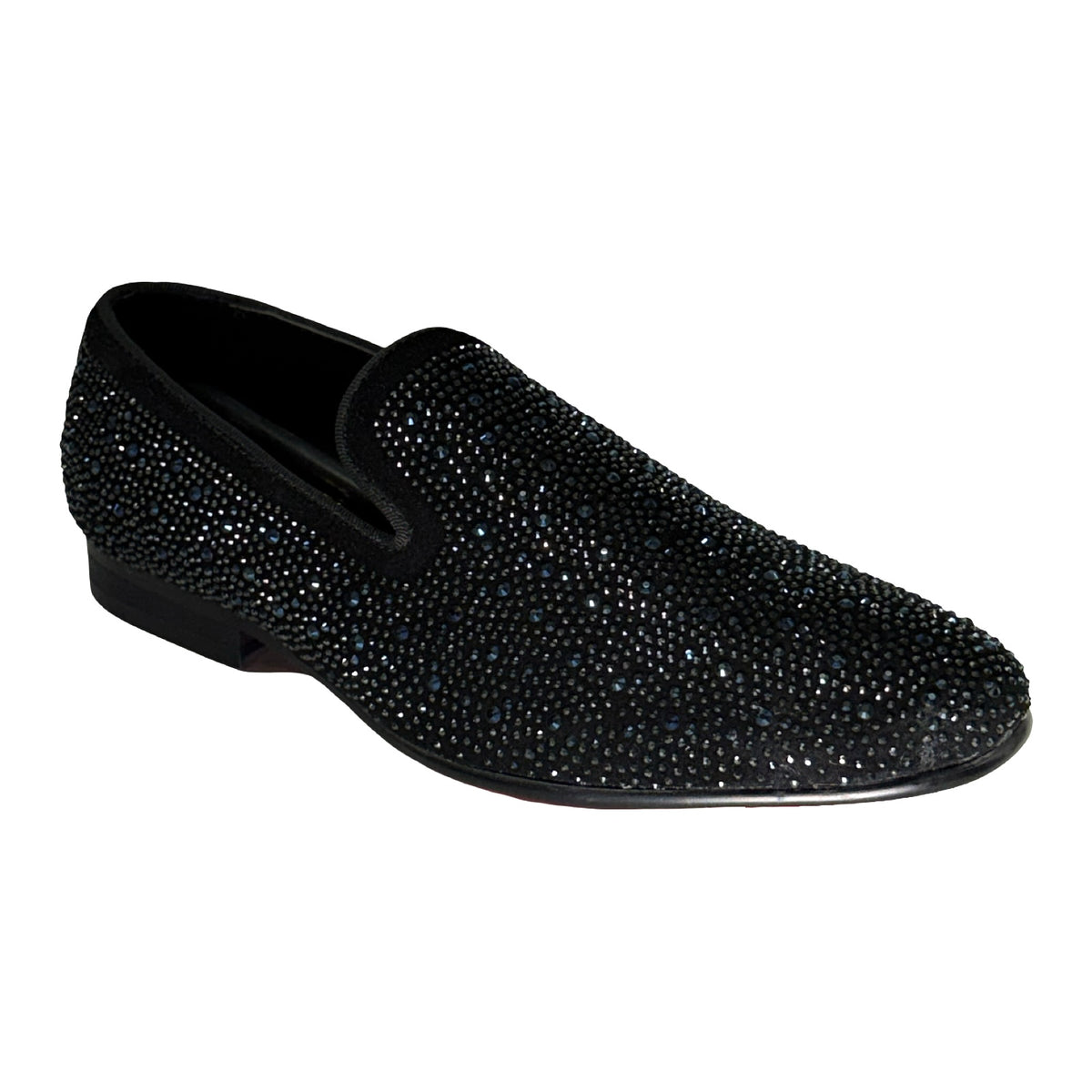 La Milano Irving black leather crystal loafers