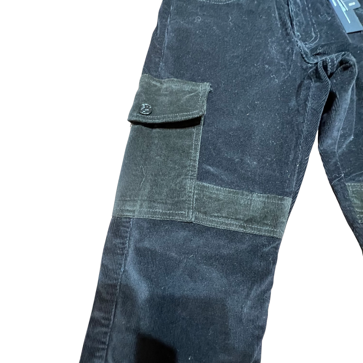 PREME Black Cargo Corduroy Stacked Jeans - Dudes Boutique