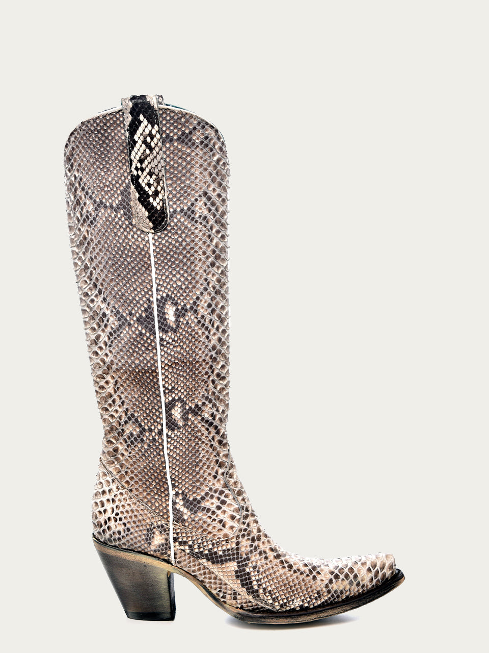 Corral Boots Women's Genuine Full Python Tall Top Snip Toe Cowboy Boot - Dudes Boutique