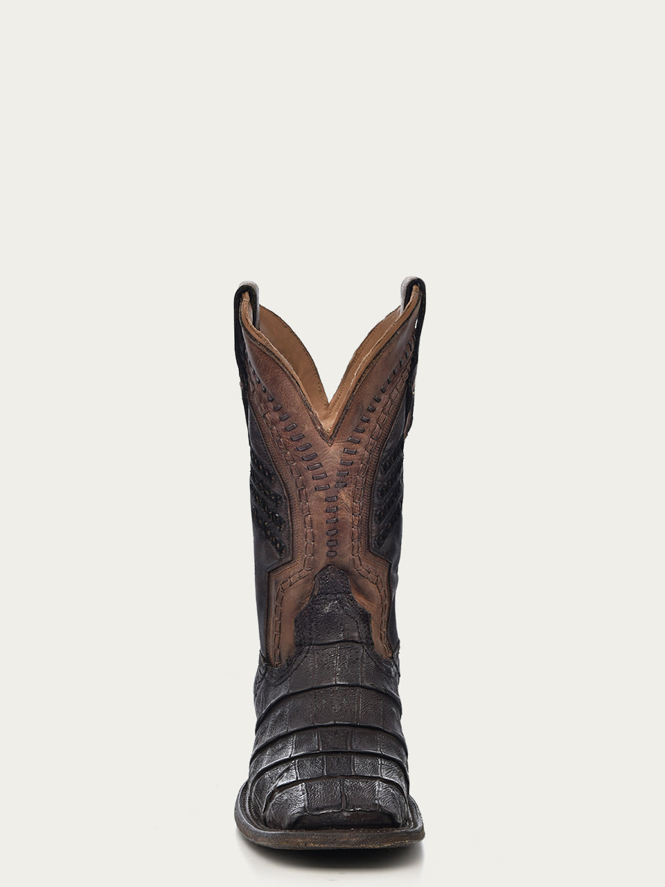 Corral Men's Oil Brown Embroidered Wide Square Toe Cowboy Boots - Dudes Boutique