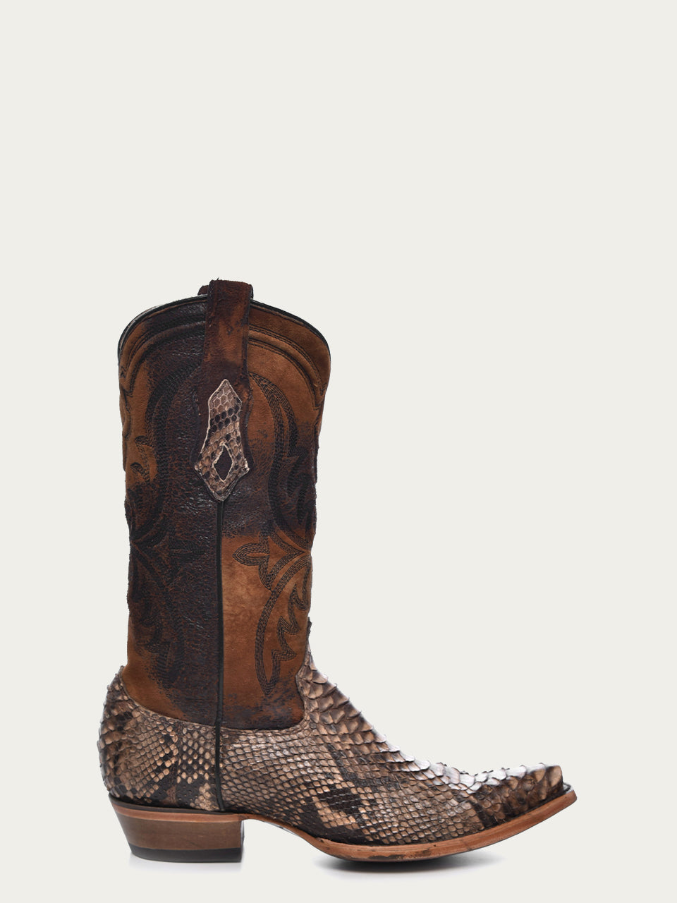 Corral Men's Embroidered Lamb Shaft Python Snip Toe Cowboy Boots - Dudes Boutique