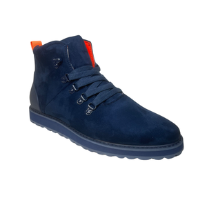 Tayno Britton Navy PU Suede Ankle Boots - Dudes Boutique