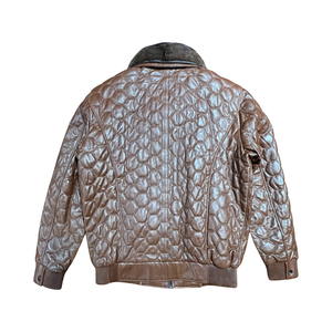 Barya NewYork Chocolate Quilted Lambskin Detachable Mink Collar Jacket - Dudes Boutique