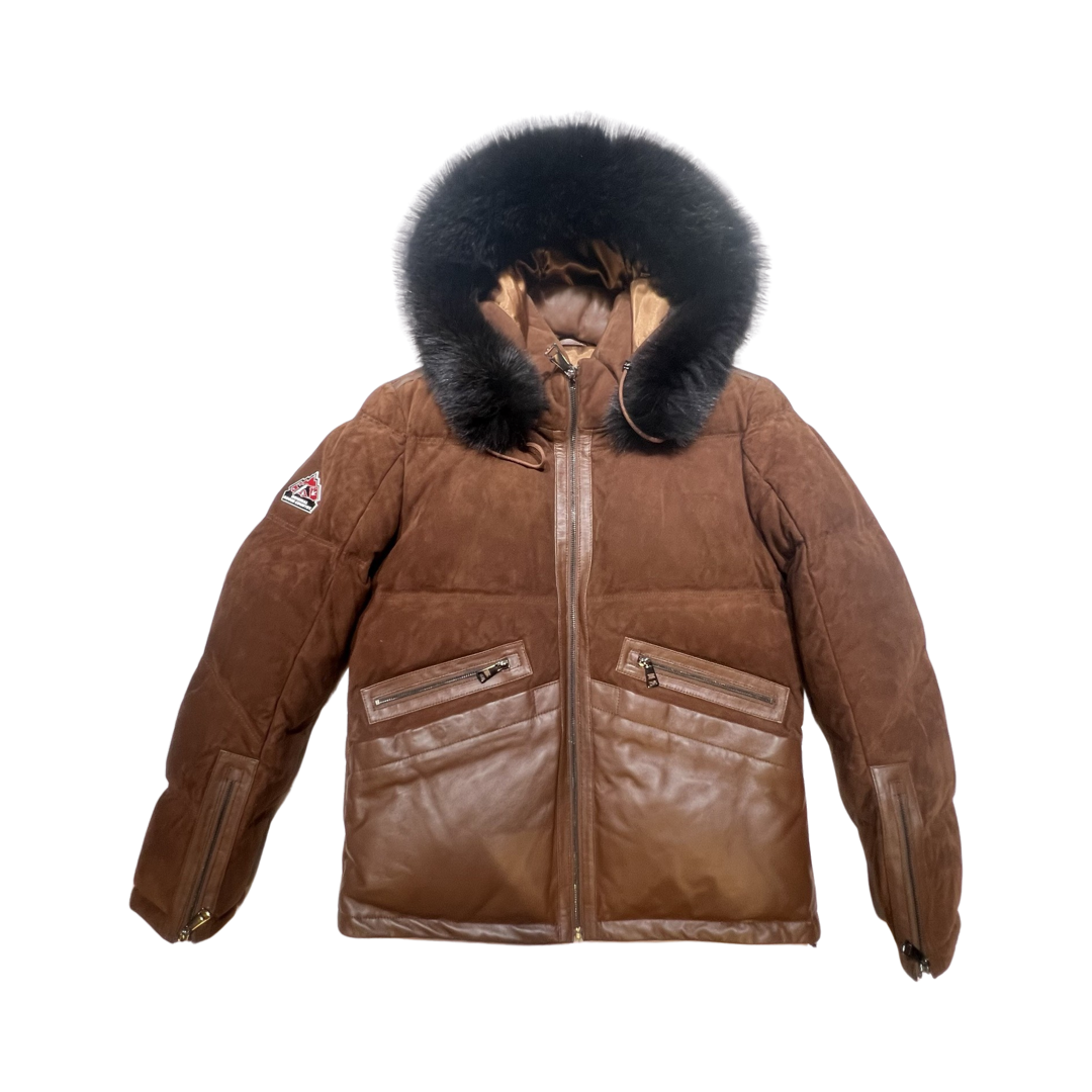 Fox fur top puffer jacket