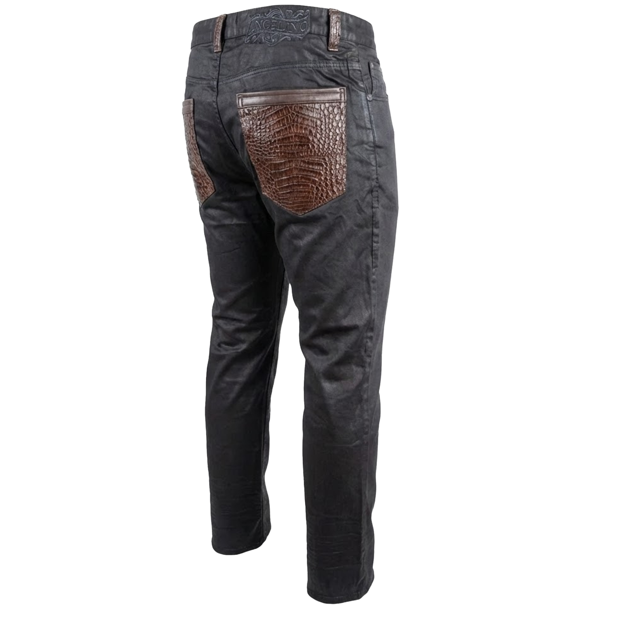 Kashani x Angelino Jeans w/ Brown Alligator Pockets