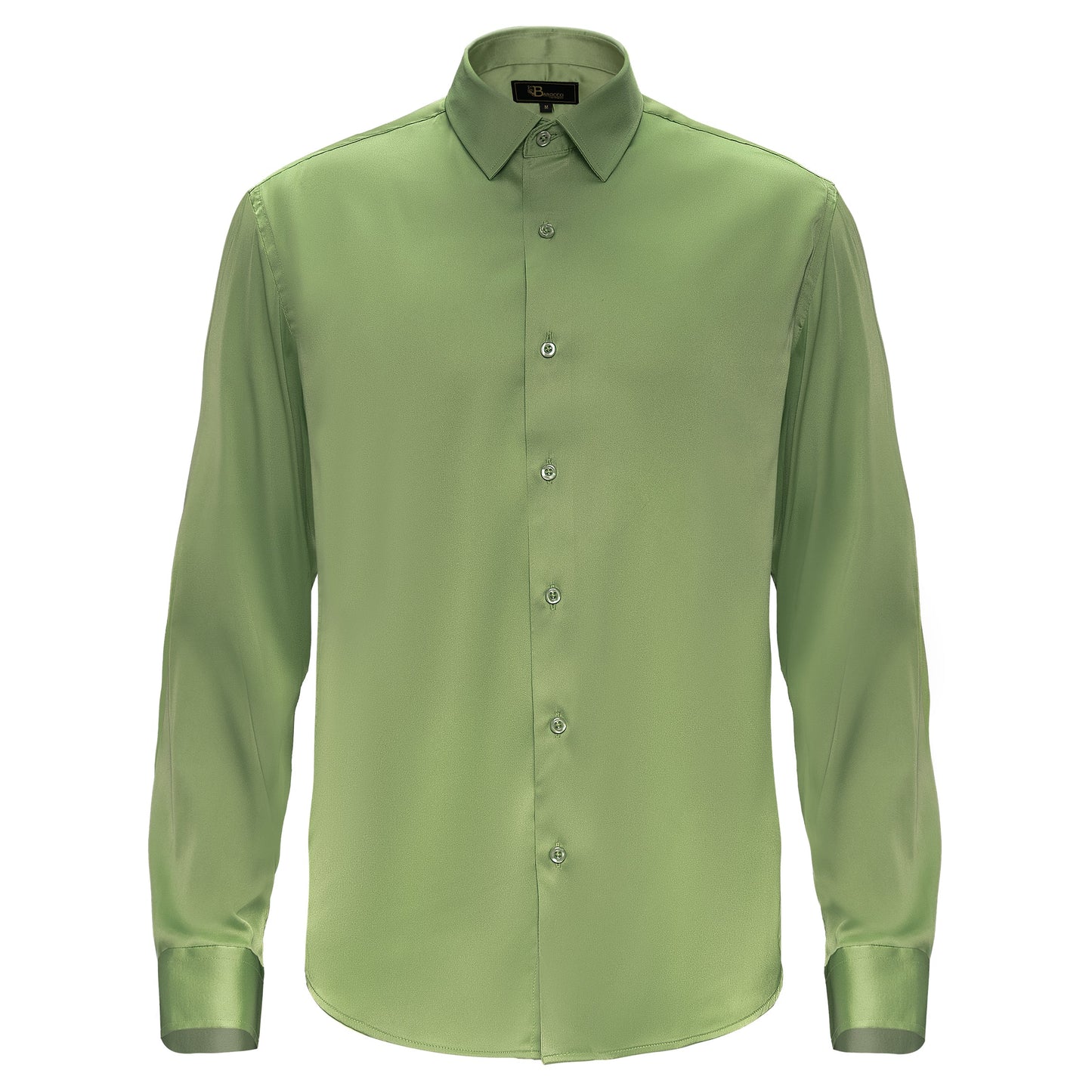 Barocco Luxe Satin Stretch Shirt FERN - Dudes Boutique