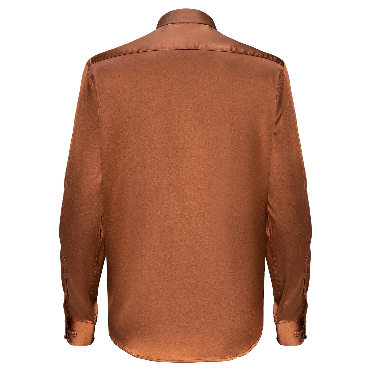 Barocco Luxe Satin Stretch Shirt MOCHA - Dudes Boutique