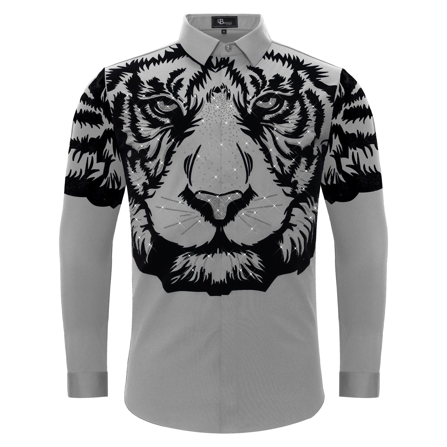 Tiger's Wrath Button-Up Shirt SILVER/GUN - Dudes Boutique