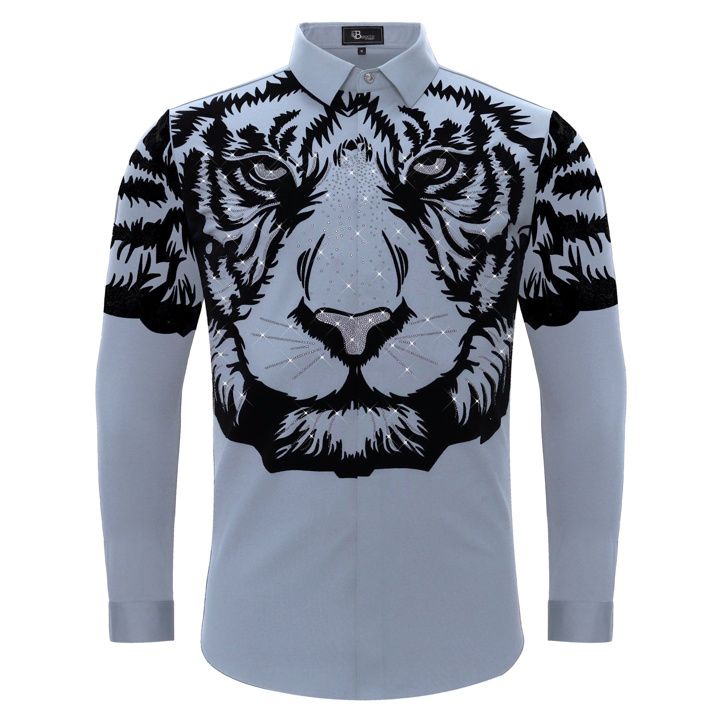 Tiger's Wrath Button-Up Shirt SKY/BLUE GUN - Dudes Boutique