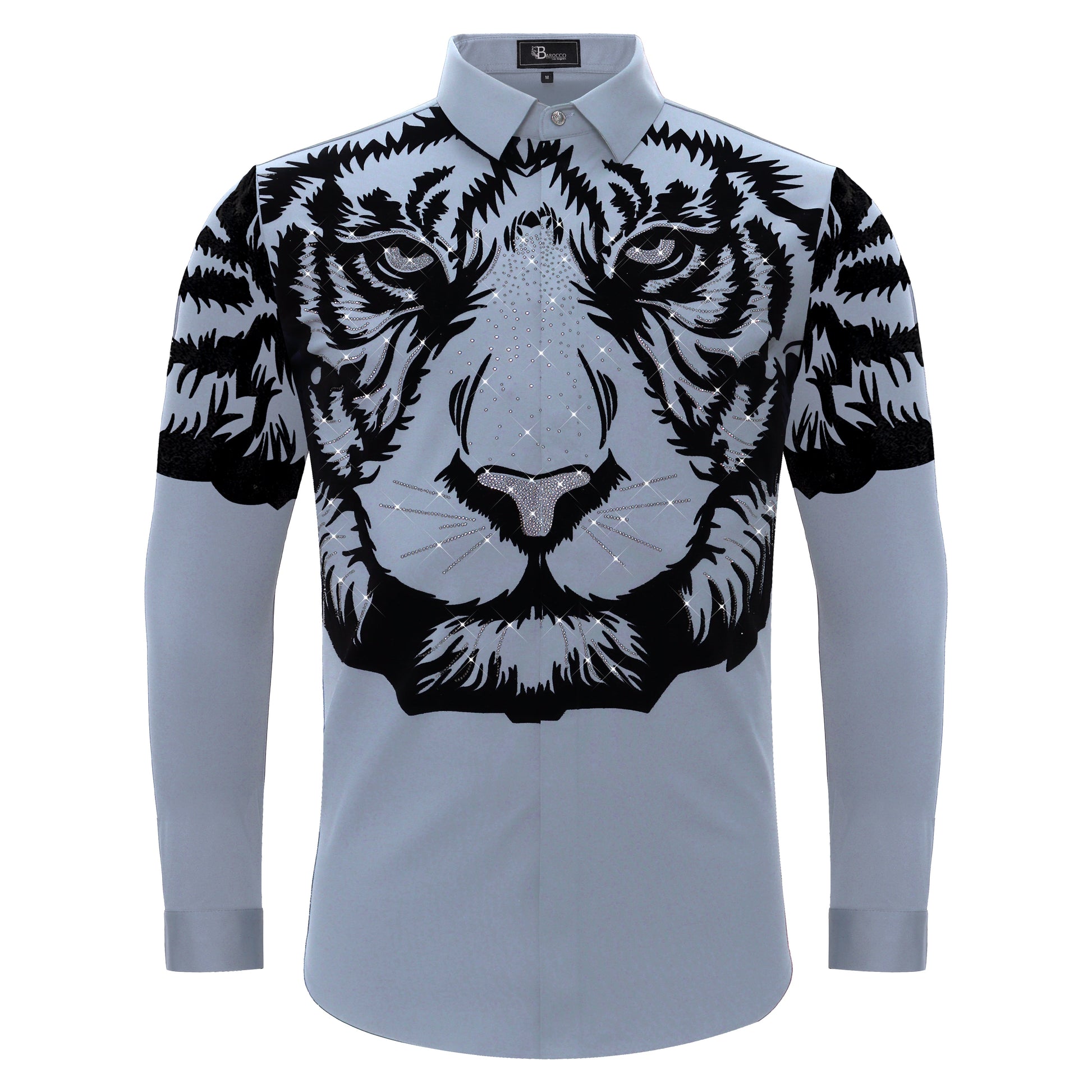 Tiger's Wrath Button-Up Shirt SKY/BLUE GUN - Dudes Boutique