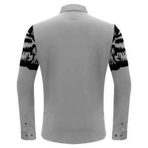 Tiger's Wrath Button-Up Shirt SILVER/GUN - Dudes Boutique