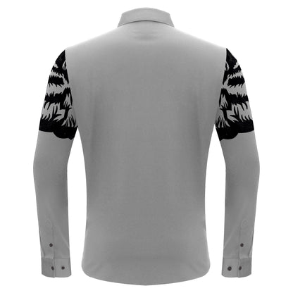 Tiger's Wrath Button-Up Shirt SILVER/GUN - Dudes Boutique