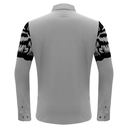 Tiger's Wrath Button-Up Shirt SILVER/GUN - Dudes Boutique