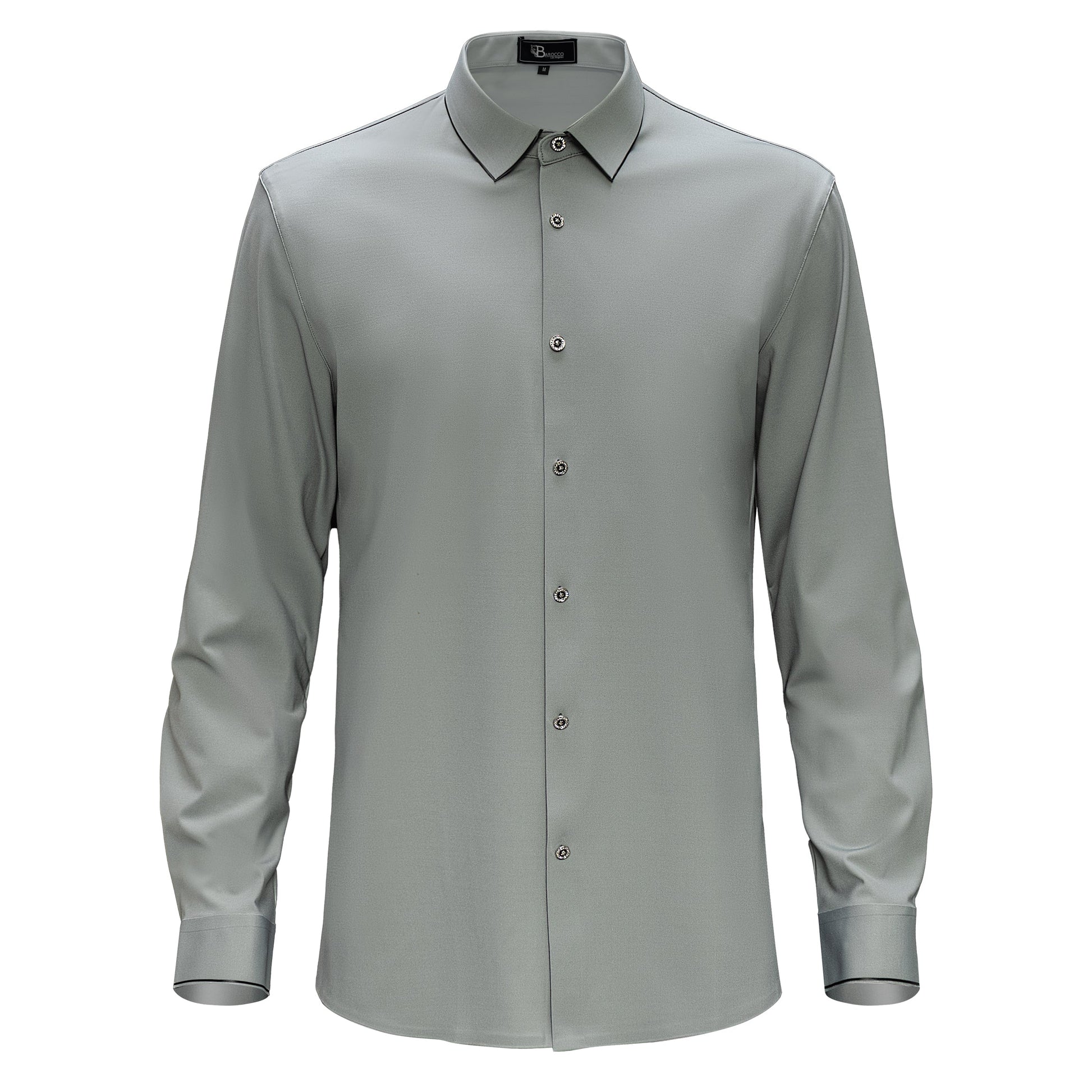 Imperial Essence Button-Up Shirt LIGHT GREY - Dudes Boutique