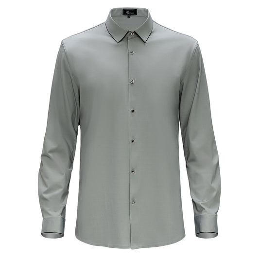 Imperial Essence Button-Up Shirt LIGHT GREY - Dudes Boutique